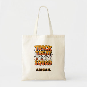 Kawaii Ghost Trick or Treat Squad Halloween Candy Tote Bag