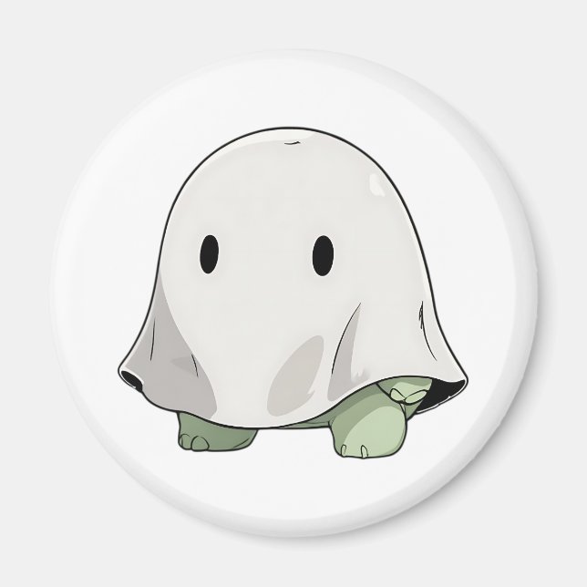 Kawaii Ghost Turtle Halloween Costume Magnet (Front)