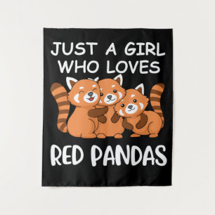 Kawaii Gift Women Just A Girl Who Loves Red Pandas Tapestry