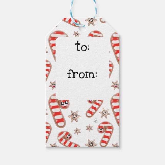 Kawaii Ginger Bread Christmas Gift Tags (Front)