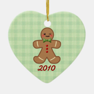 Kawaii Gingerbread Man Ceramic Ornament