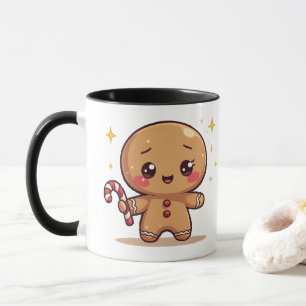 Kawaii Gingerbread Man Cute Christmas Coffee Mug