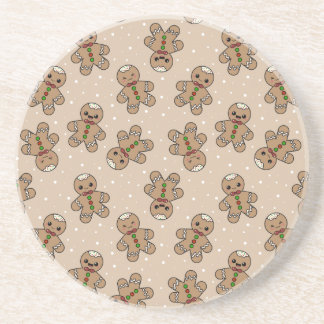 Kawaii Gingerbread Man Pattern Coaster