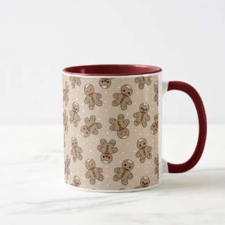 Kawaii Gingerbread Man Pattern Mug