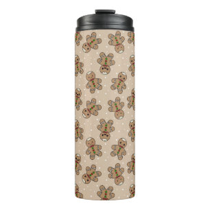 Kawaii Gingerbread Man Pattern  Thermal Tumbler
