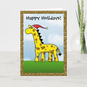 Kawaii Giraffe Christmas Card