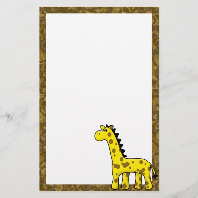 Kawaii Giraffe Stationery (Unlined) (Front)