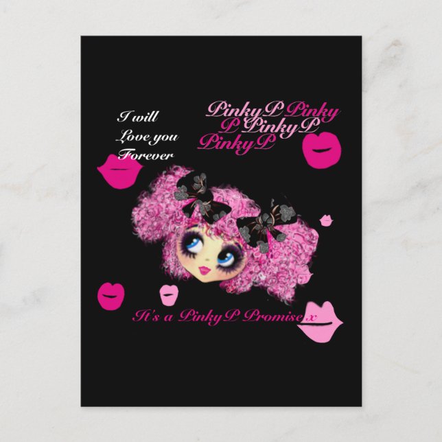 Kawaii girl birthday - personalized postcard (Front)