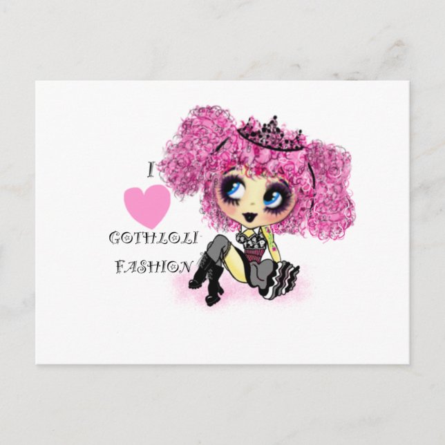 Kawaii girl birthday - personalized postcard (Front)