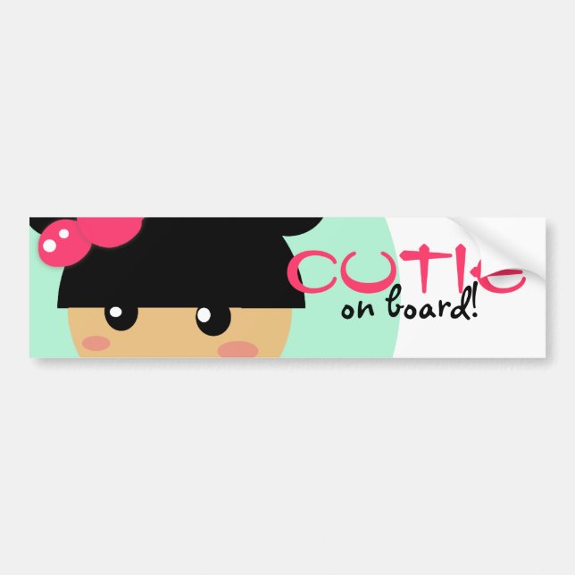kawaii girl car bumber sticker (Front)