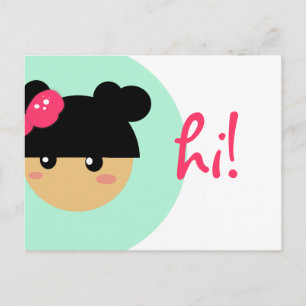 kawaii girl postcard    stationery