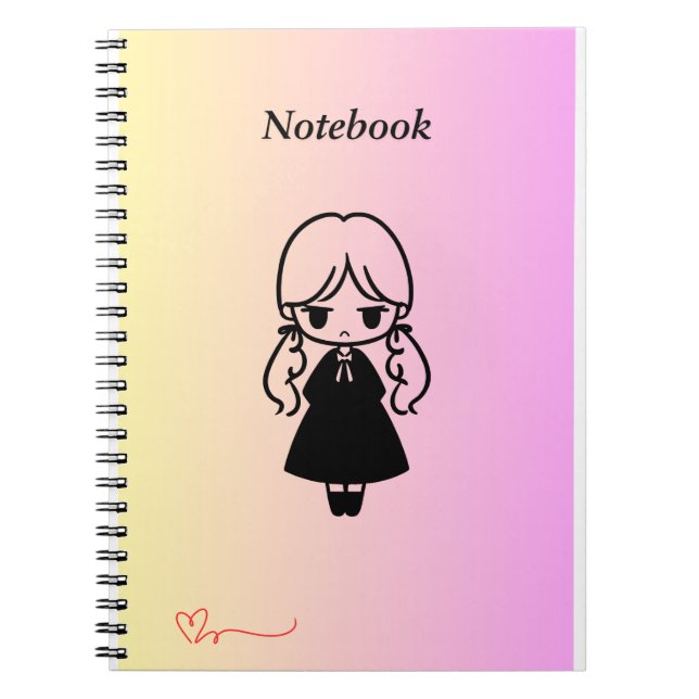Kawaii Girl Spiral Photo Notebook (Front)