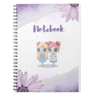 Kawaii Girls : Carnet Spiral pour les enfants