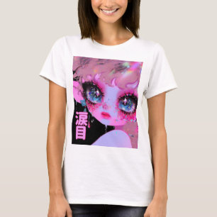 Kawaii Glitter Teary Eyes "Namidame" Japanese T-Shirt