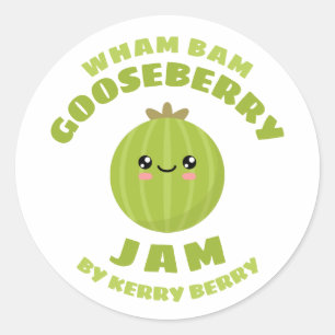 Kawaii Gooseberry Jam Classic Round Sticker