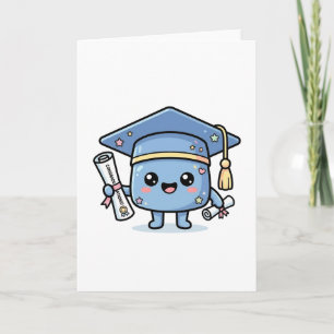 Kawaii Graduation Cap Diploma Cute Class Of 2026 Card