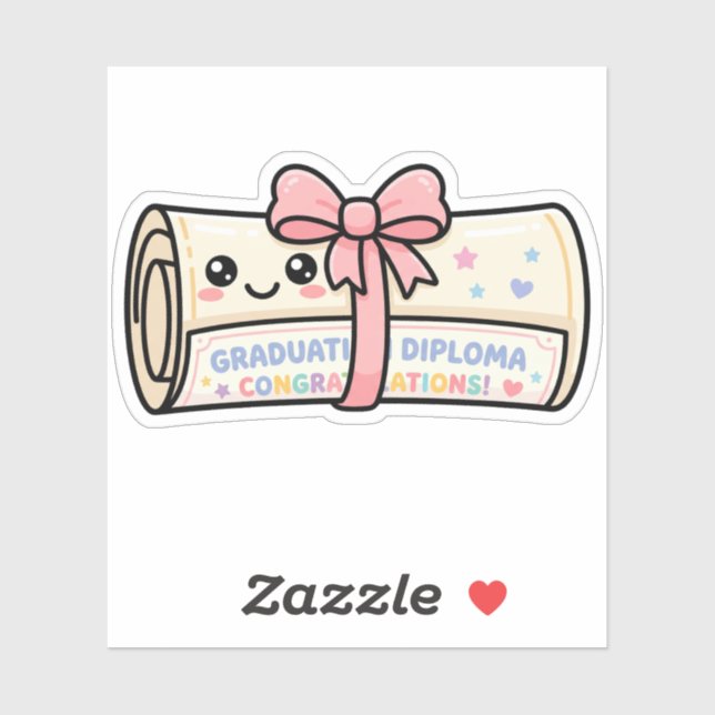 Kawaii Graduation Diploma Scroll Ribbon Cute (Sheet)