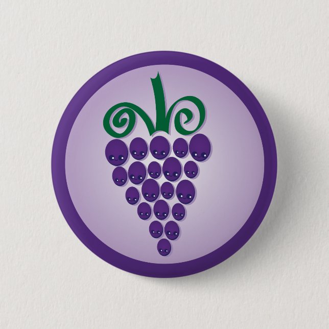 Kawaii Grapes 2 Inch Round Button (Front)