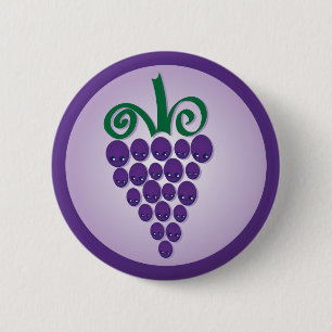 Kawaii Grapes 2 Inch Round Button