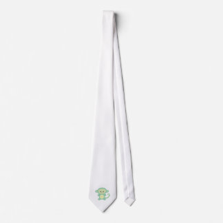 kawaii green monkey tie