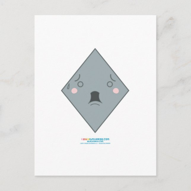 Kawaii Grey Diamond Postcard (Front)