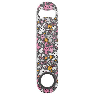 kawaii grey pattern bar key