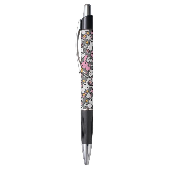 kawaii grey pattern pen (Top (Vertical))