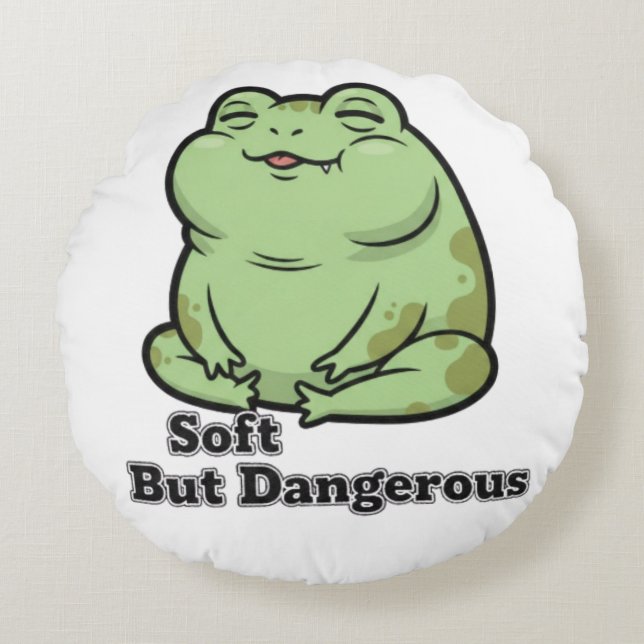 Kawaii Grumpy Frog Cushion (Front)