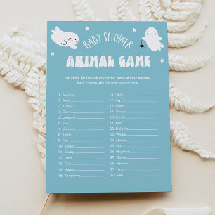 Kawaii Halloween Baby Animal Baby Shower Game Card