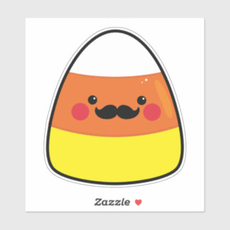 Kawaii Halloween Candy Corn with Moustache