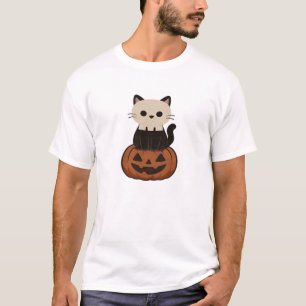 Kawaii Halloween Cat and pumpkin Classic T-Shirt