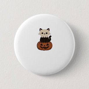 Kawaii Halloween Cat and pumpkin Classic T-Shirt 2 Inch Round Button