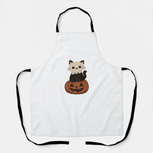 Kawaii Halloween Cat and pumpkin Classic T-Shirt Apron
