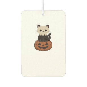 Kawaii Halloween Cat and pumpkin Oversized T-Shirt Air Freshener