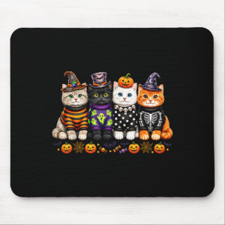 Kawaii Halloween Cat Lovers Cute Spooky Kittens Mouse Pad