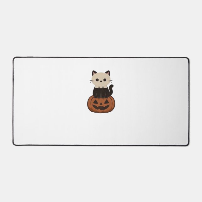 Kawaii Halloween Chat et citrouille T-shirt surdim (Recto)