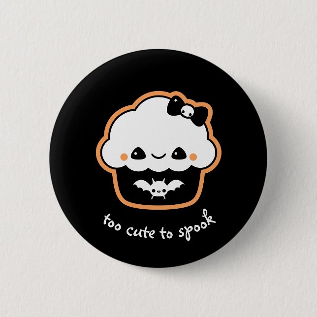 Kawaii Halloween Cupcake 2 Inch Round Button (Front)