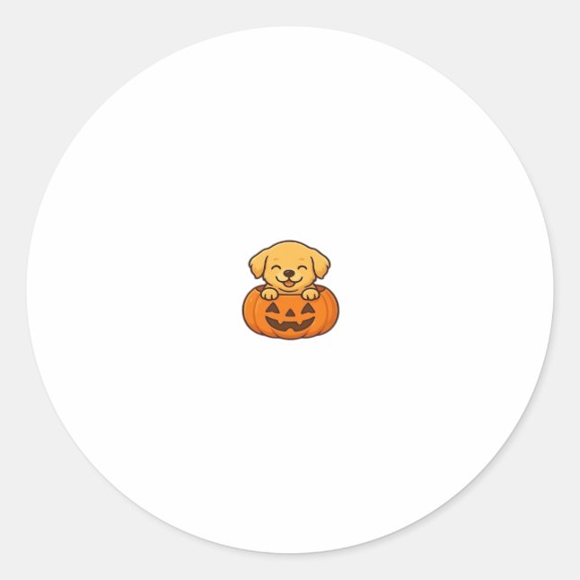 Kawaii Halloween Dog � Pumpkin Puppy Sticker Boxy  (Devant)