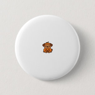 Kawaii Halloween Dog � Pumpkin Puppy Sticker Class 2 Inch Round Button