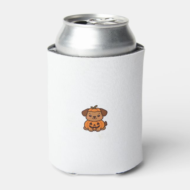Kawaii Halloween Dog � Pumpkin Puppy Sticker Class Can Cooler (Can Front)