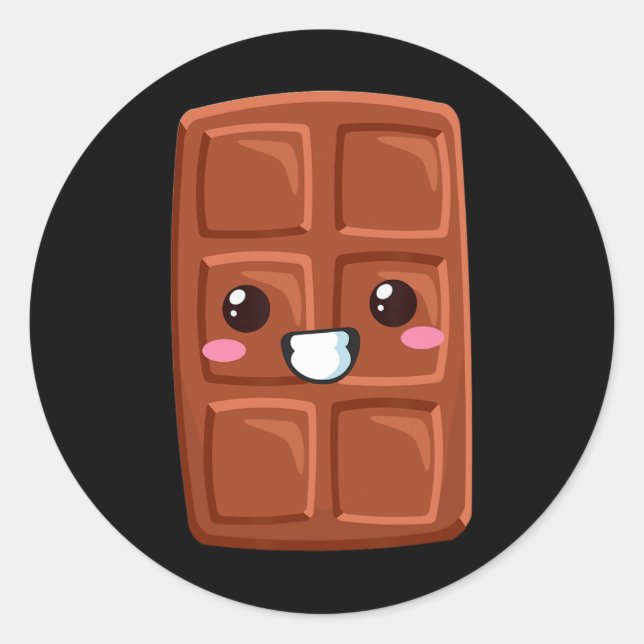 Kawaii Halloween Group Costume Party S'mores Choco Classic Round Sticker (Front)