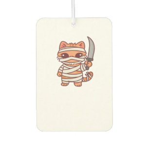 Kawaii Halloween Mummy Cat with Sword Classic T-Sh Air Freshener
