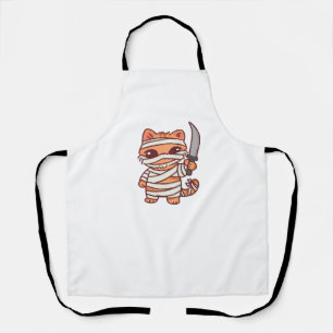 Kawaii Halloween Mummy Cat with Sword Classic T-Sh Apron