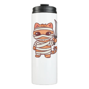 Kawaii Halloween Mummy Cat with Sword Classic T-Sh Thermal Tumbler