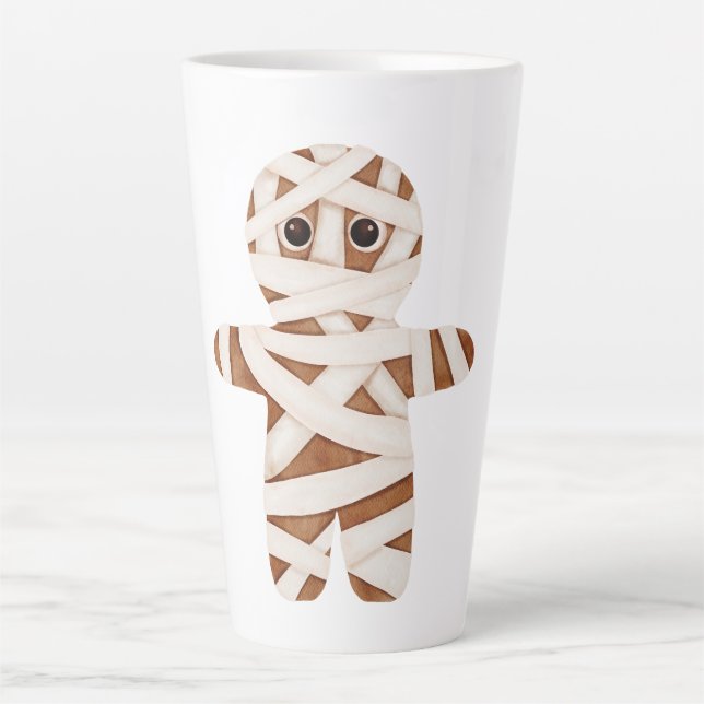 Kawaii Halloween Mummy Decoration Latte Mug (Front)
