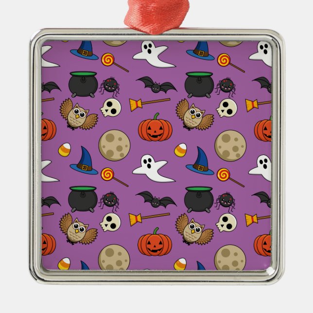 Kawaii Halloween Pack Metal Ornament (Front)