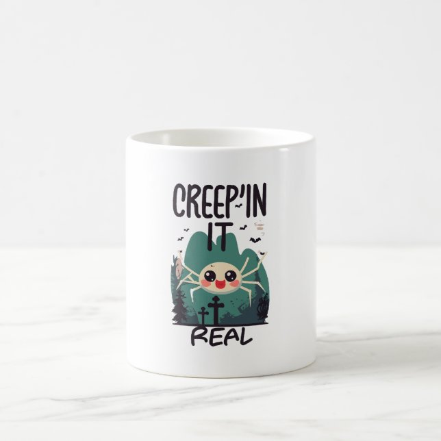 Kawaii Halloween Spider Pun Coffee Mug (Center)