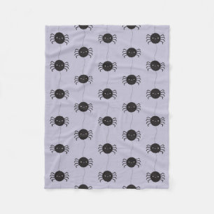 Kawaii Halloween Spiders Fleece Blanket