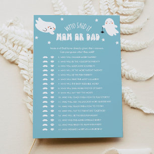 Kawaii Halloween Who Said It Mom or Dad Baby Game Invitation