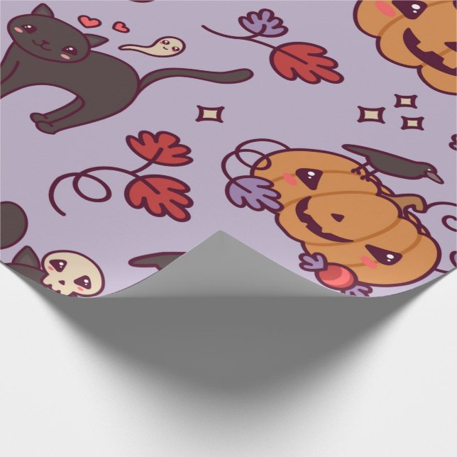 Kawaii Halloween Wrapping Paper (Corner)